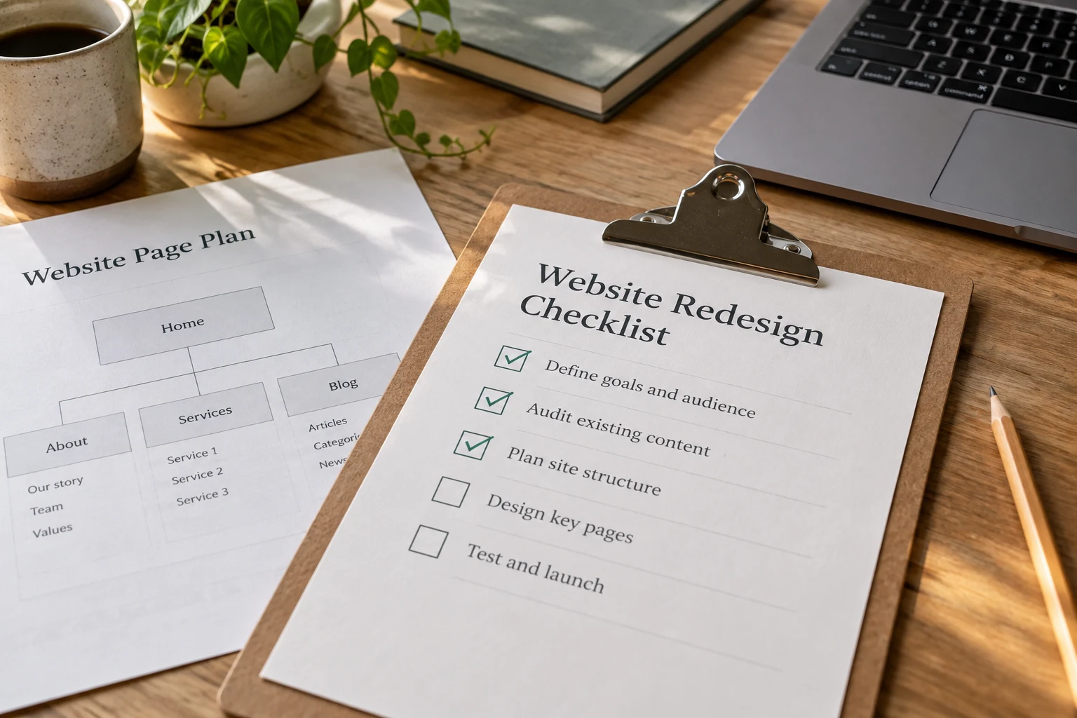 Website page plan and redesign checklist